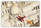 :: Pulse para Ampliar :: Kirby Chambliss (USA/avión azul) en un Edge 450, Nigel Lamb (UK/amarillo) en un MX2 y Nicolas Ivanoff (FR/ naranja) en su Extra 300SR sobrevuelan la recientemente inaugurada mezquita Sheikh Zayed Mosque (la 3ª más grande del mundo)