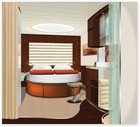 :: Pulse para Ampliar :: NORWEGIAN CRUISE LINE (NCL) desvela los nuevos y revolucionarios camarotes que introducirá en sus nuevos barcos F3, a partir del año 2010
Camarote 'Standard'