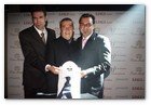 :: Pulse para Ampliar :: Presentación de la Corbata Pietro Baldani "Liali Dubai": Julio Salinas, Peter Aedo y Antonio Gea Sánchez