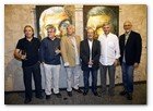 :: Pulse para Ampliar :: Exposición de Carles Graell en el FAD Barcelona: Joan Manuel Serrat, Fort, Joan Gràcia, Carlos Graell, Carles Sans y De la Garza en la inauguración