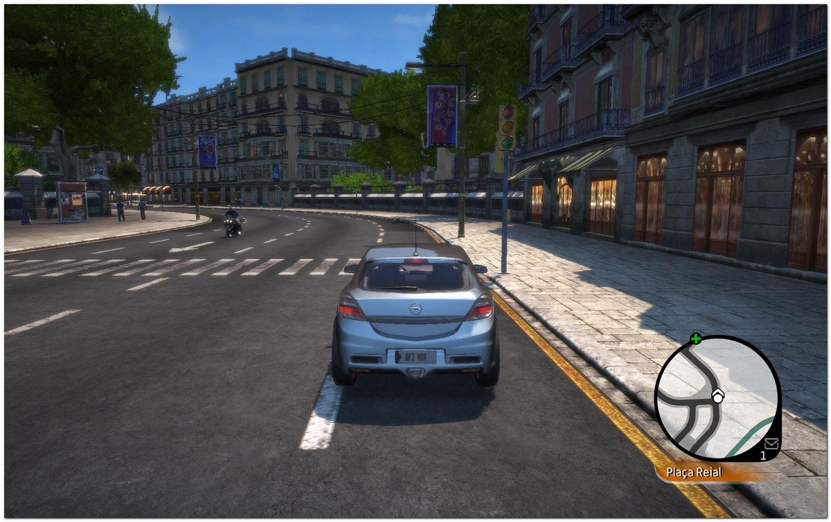 Captura de pantalla de "Wheelman" juego de accin basado en Barcelona