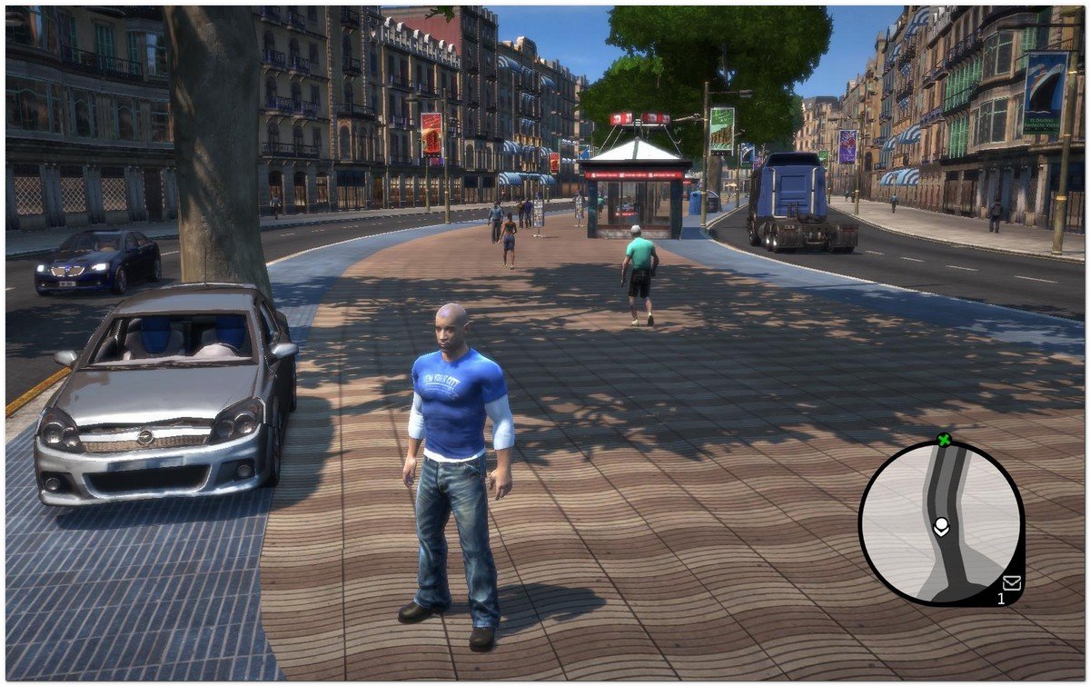Captura de pantalla de "Wheelman" juego de accin basado en Barcelona