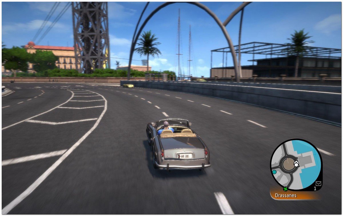 Captura de pantalla de "Wheelman" juego de accin basado en Barcelona