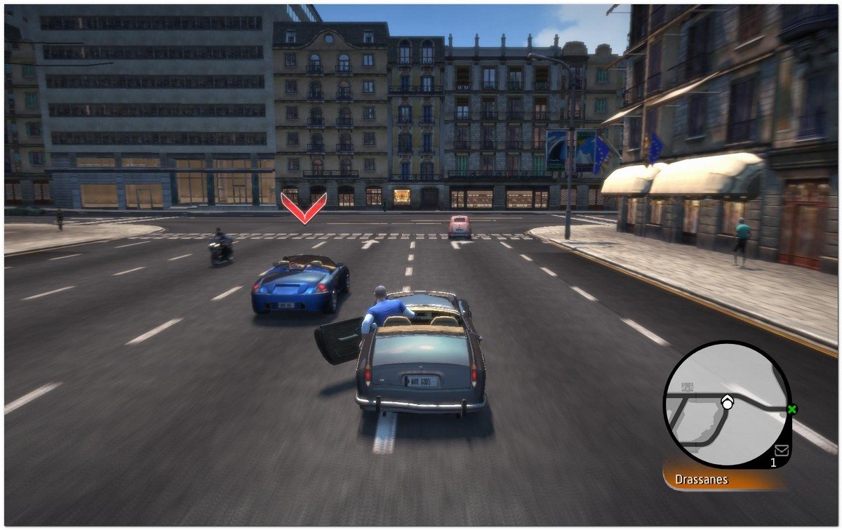 Captura de pantalla de "Wheelman" juego de accin basado en Barcelona