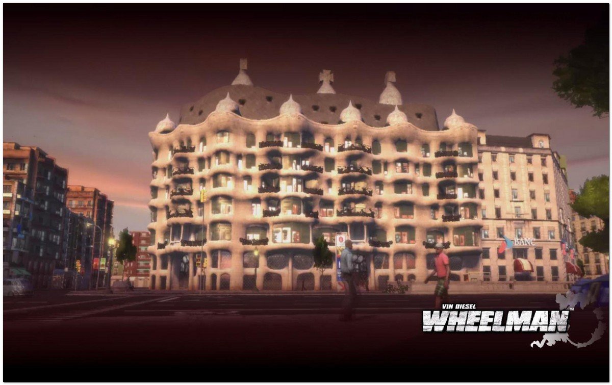 Captura de pantalla de "Wheelman" juego de accin basado en Barcelona