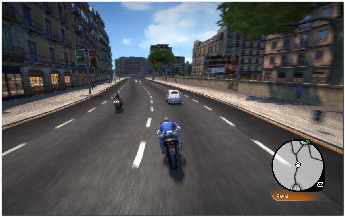 Captura de pantalla de "Wheelman" juego de accin basado en Barcelona