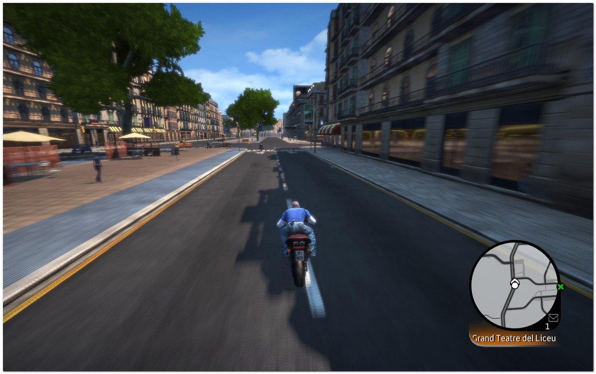 Captura de pantalla de "Wheelman" juego de accin basado en Barcelona