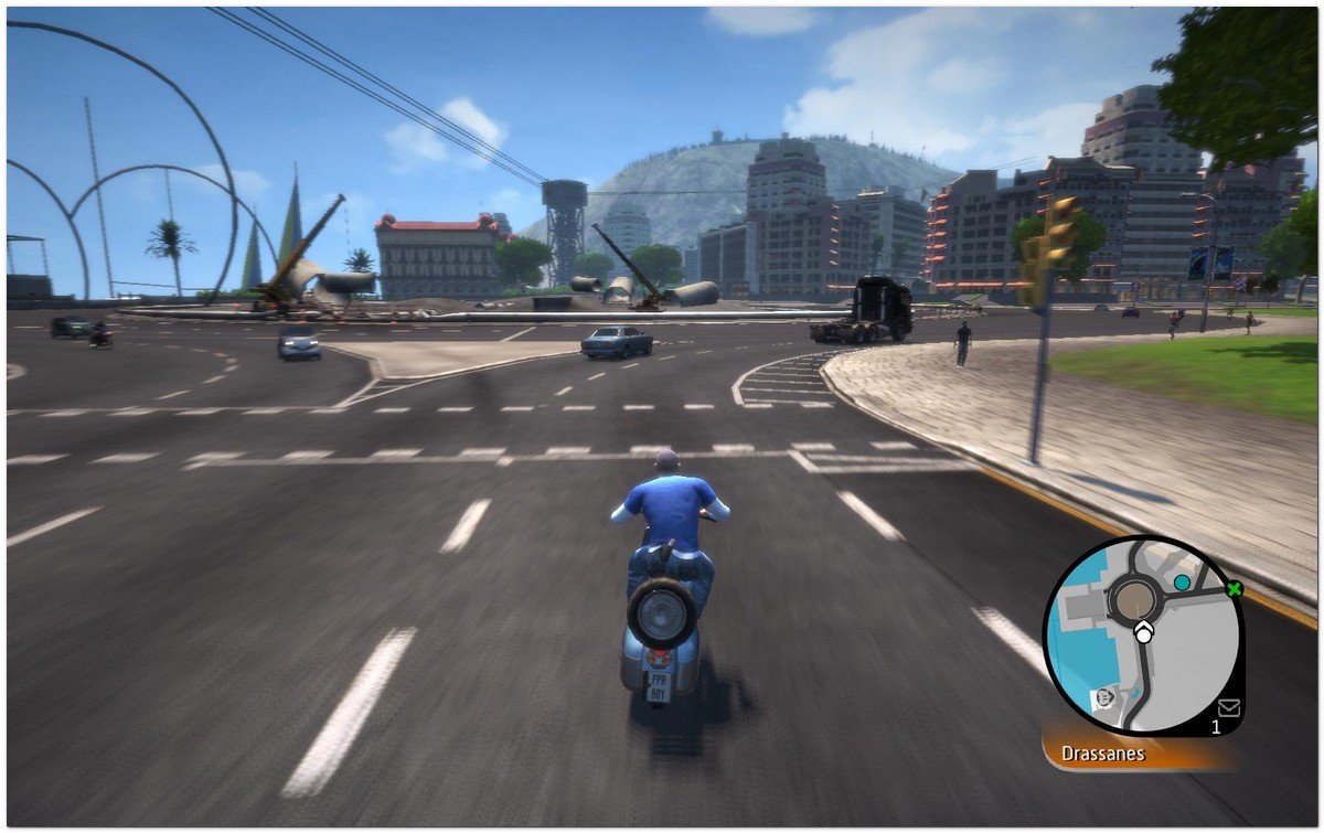 Captura de pantalla de "Wheelman" juego de accin basado en Barcelona