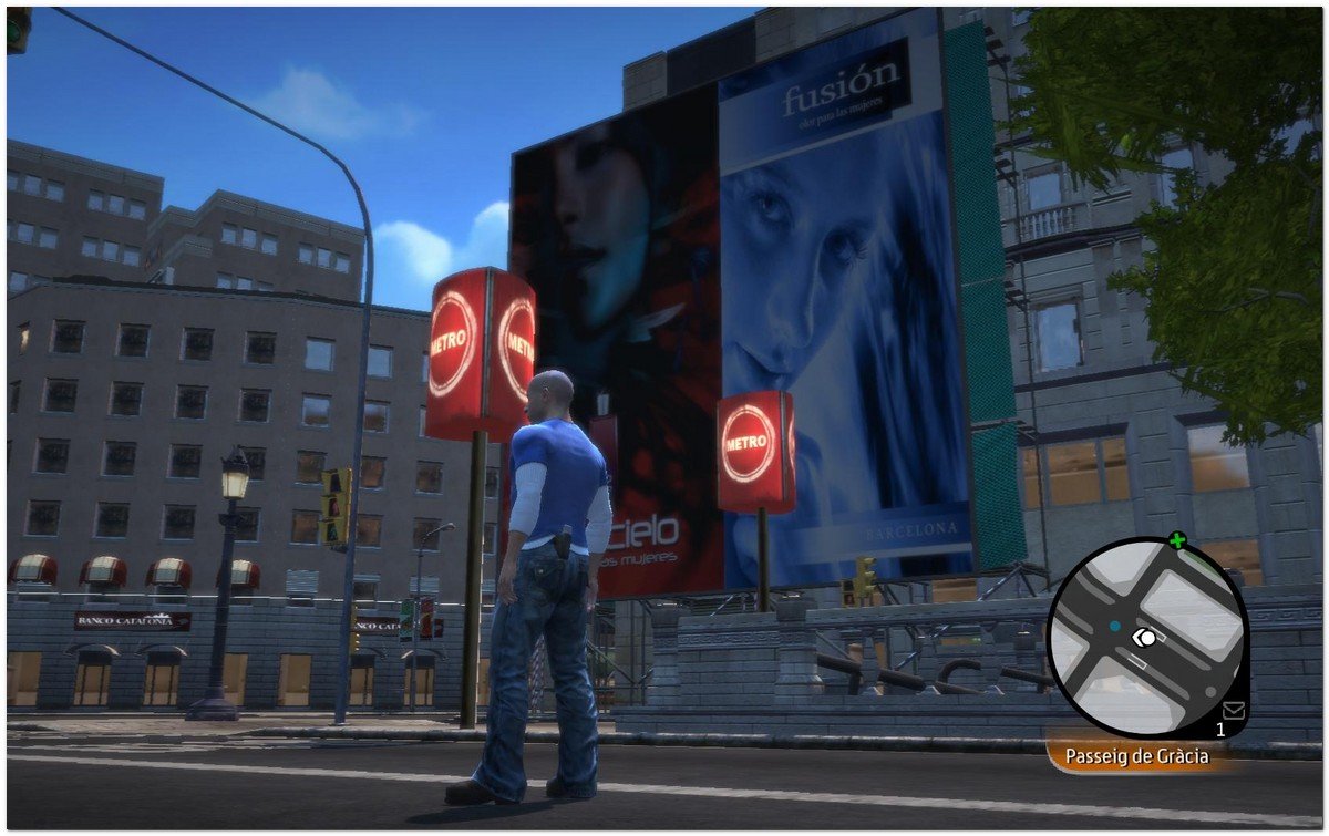 Captura de pantalla de "Wheelman" juego de accin basado en Barcelona