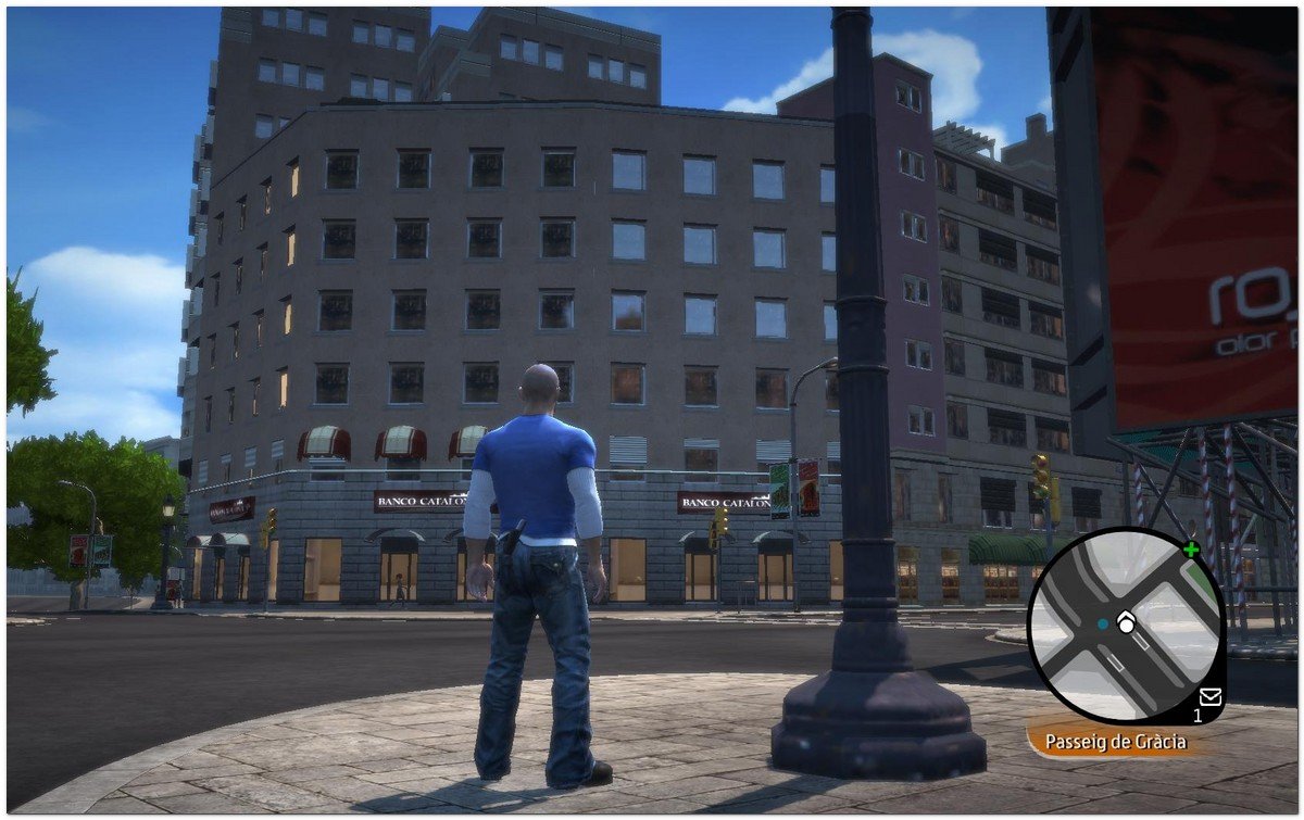 Captura de pantalla de "Wheelman" juego de accin basado en Barcelona