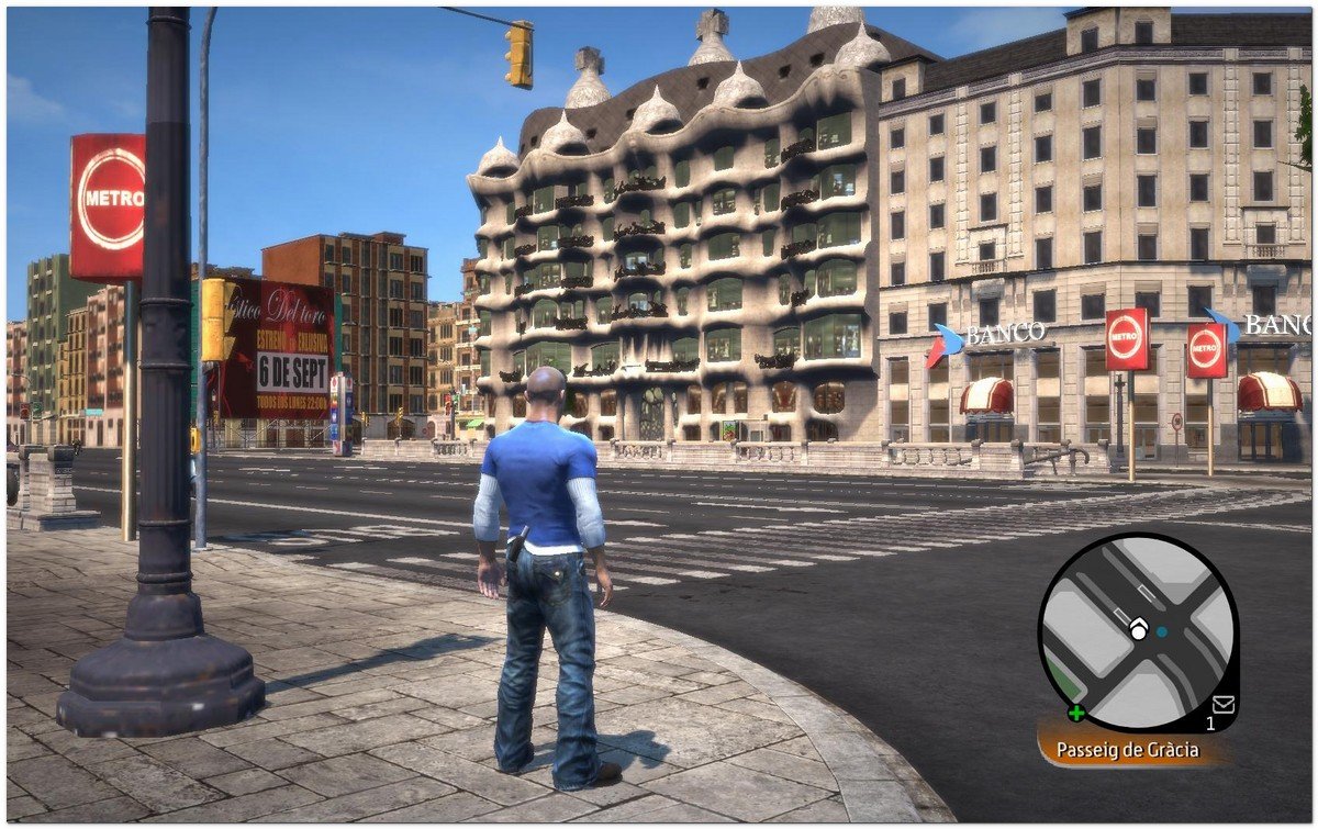 Captura de pantalla de "Wheelman" juego de accin basado en Barcelona