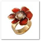 :: Pulse para Ampliar :: SEP09.- Colección Gardenia, de Carrera y Carrera (Enamel Yellow Gold Mini Gardenia Ring)