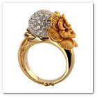 :: Pulse para Ampliar :: SEP09.- Colección Gardenia, de Carrera y Carrera (Yellow Gold & Diamonds Gardenia Ring)