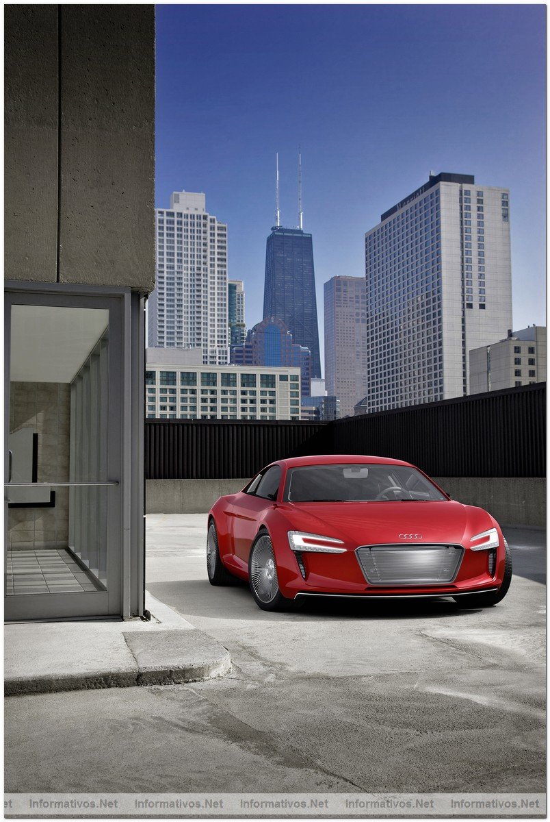 Audi presenta el elemento estrella del IAA 2009: el e-tron, un vehculo deportivo de alto rendimiento con sistema de propulsin totalmente elctrica.
