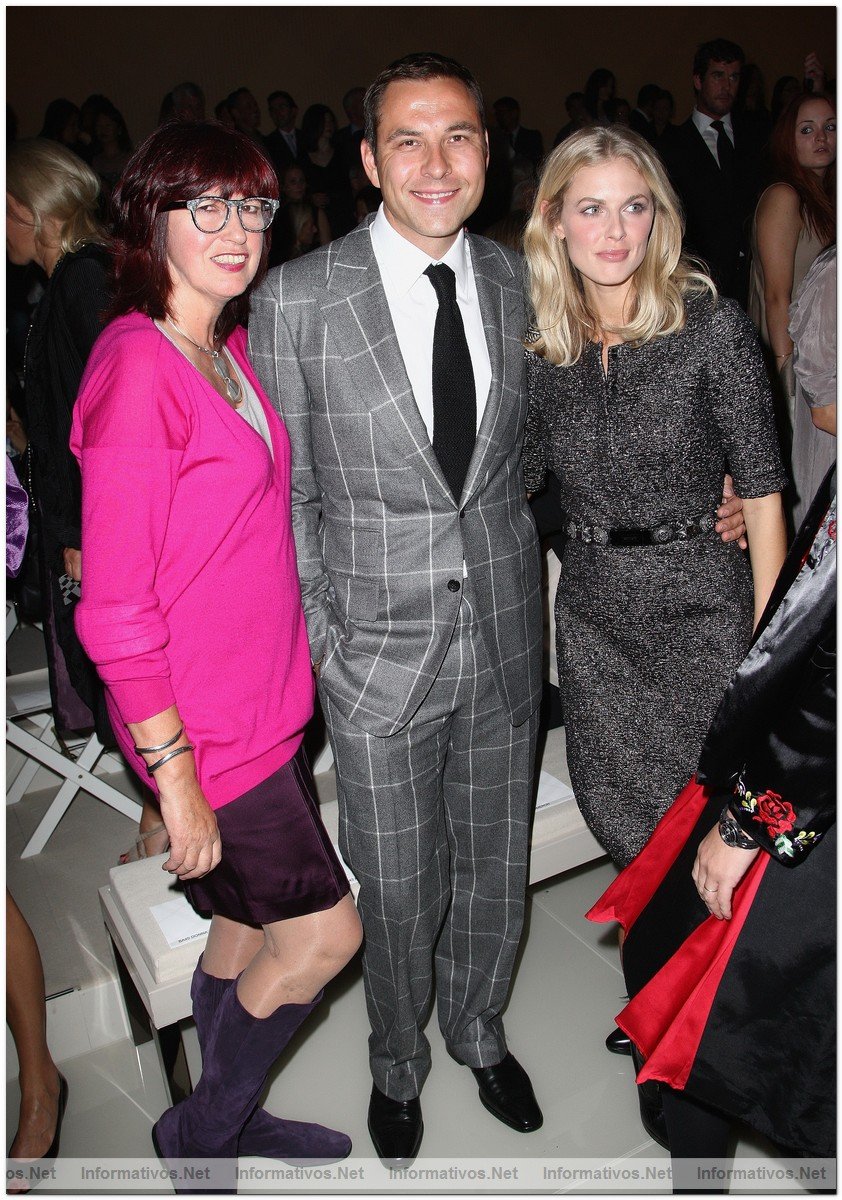 Janet Street Porter, David Walliams and Donna Air watch from the front row at the Burberry Prorsum Spring/Summer 2010 Show
