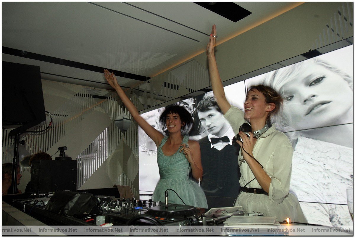 Agyness Deyn and Alexa Chung DJing at the Burberry Prorsum Spring/Summer 2010 Show at Rootstein Hopkins Parade Ground during London Fashion Week