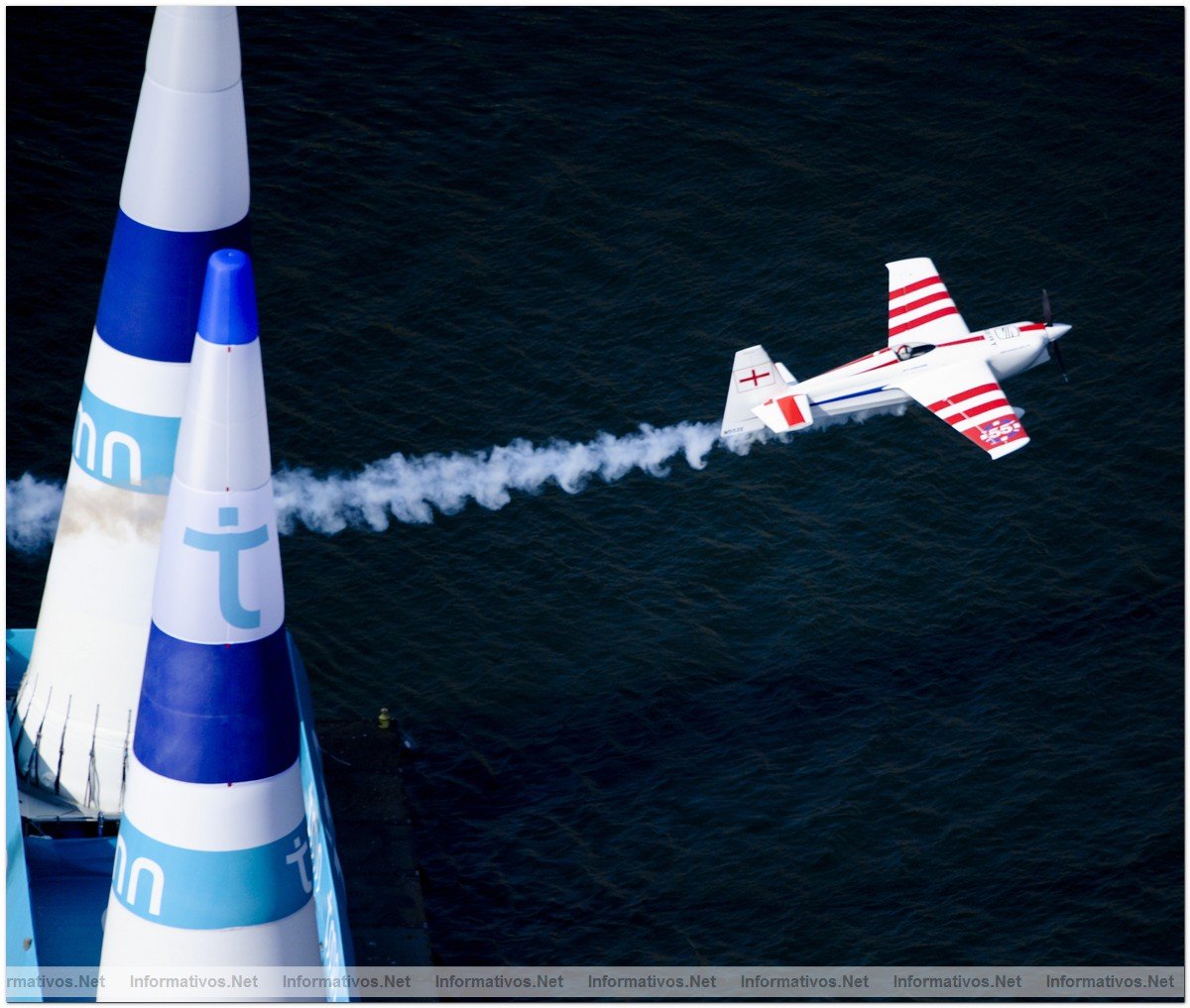 English pilot Paul Bonhomme at the fifth round of the 2009 Red Bull Air Race World Championship in Porto, Portugal,  September 13,  2009.
