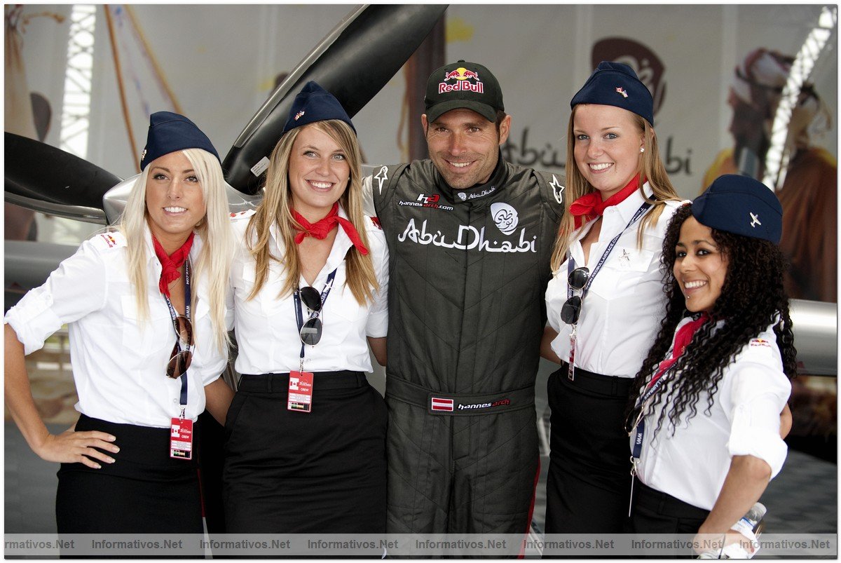 Austrian Pilot Hannes Arch during the public pit lane walk at the Red Bull Air Race Airport at the third round of the 2009 Red Bull Air Race World Championship in Windsor, Canada, June  13, 2009