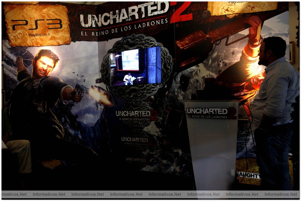 Justin Richmond y Arne Meyer, de Naughty Dog, en la presentacin de  "Uncharted 2: El Reino de los Ladrones" en Madrid