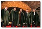 :: Pulse para Ampliar :: Ceremonia de Investidura Tardoral de la Confraria del Cava Sant Sadurní 2009. Cofrades de Mérito: Josep Vilaseca, Francesc Orriols, Carme Elias, Jordi Labanda y Ricard Pagès