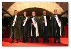 :: Pulse para Ampliar :: Ceremonia de Investidura Tardoral de la Confraria del Cava Sant Sadurní 2009. Los Cofrades de Mérito: Josep Vilaseca, Francesc Orriols, Carme Elias, Jordi Labanda y Ricard Pagès