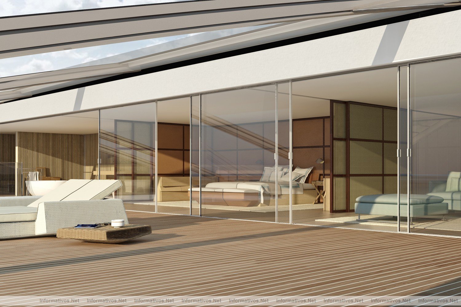 WHY: WALLY HERMS YACHT.- Terraza de la suite principal
