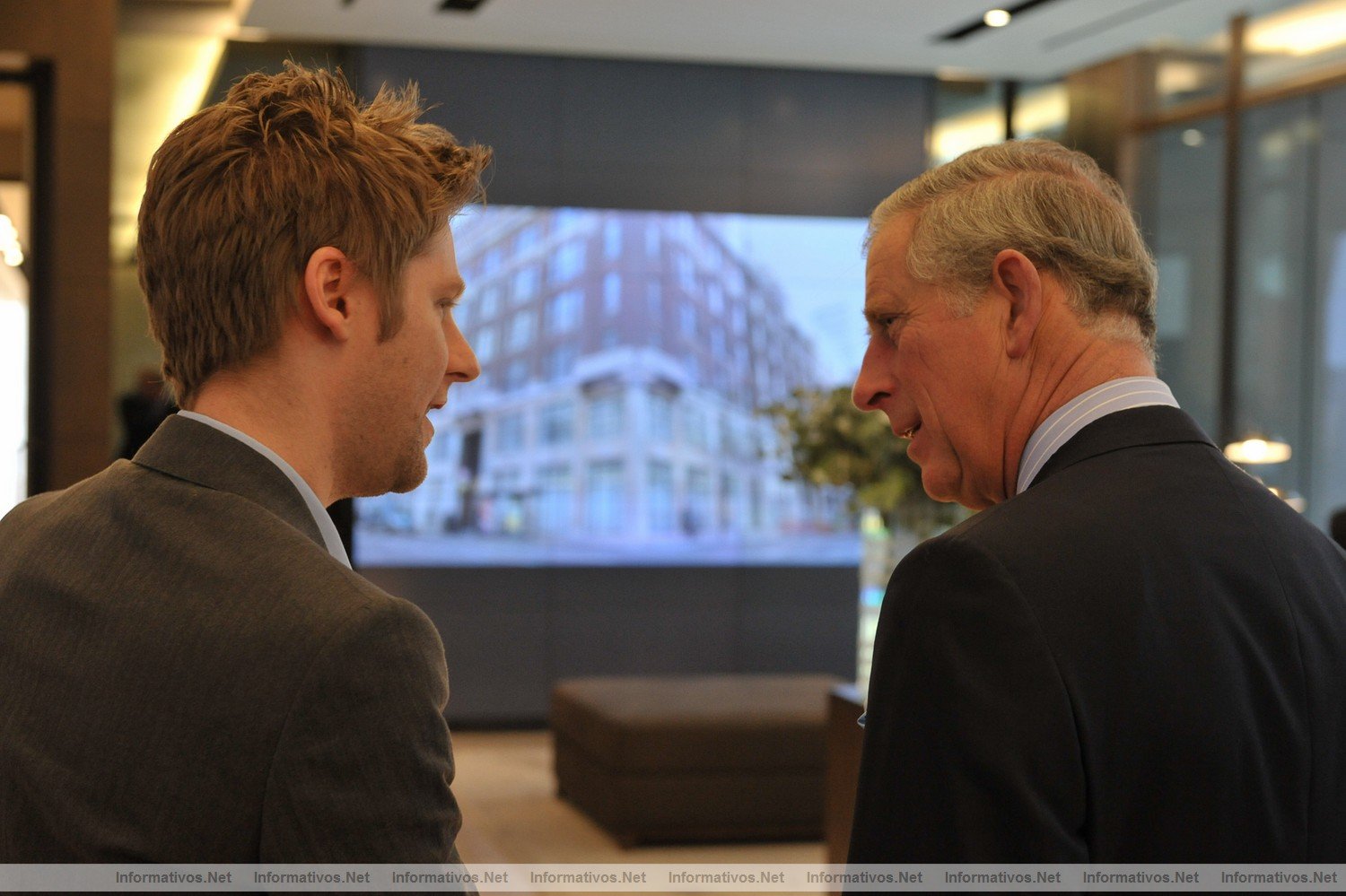 Burberry Creative Director Christopher Bailey and HRH The Prince of Wales at the Burberry global headquarters, London