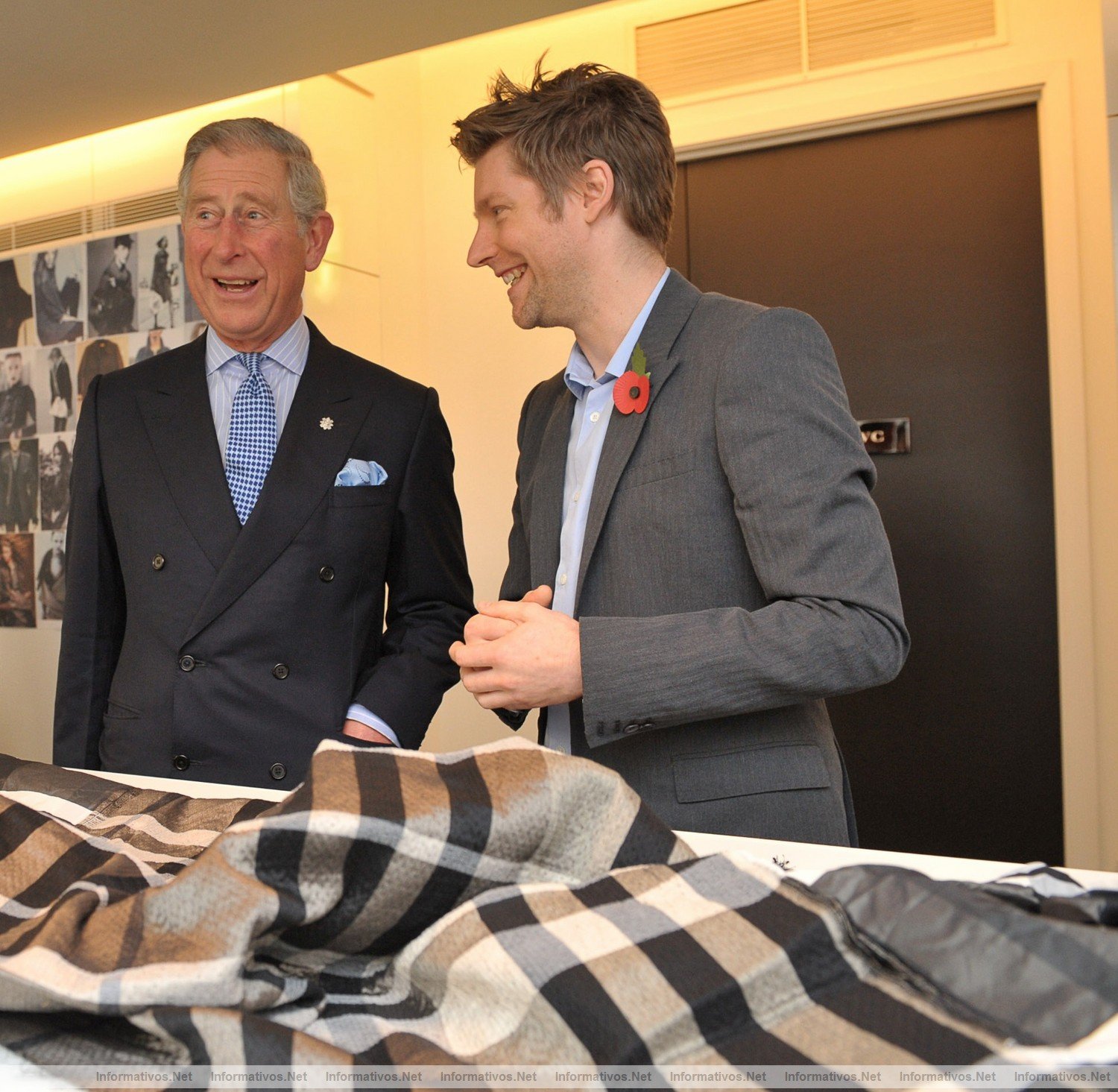 HRH The Prince of Wales and Burberry Creative Director Christopher Bailey at the Burberry global headquarters, London.
