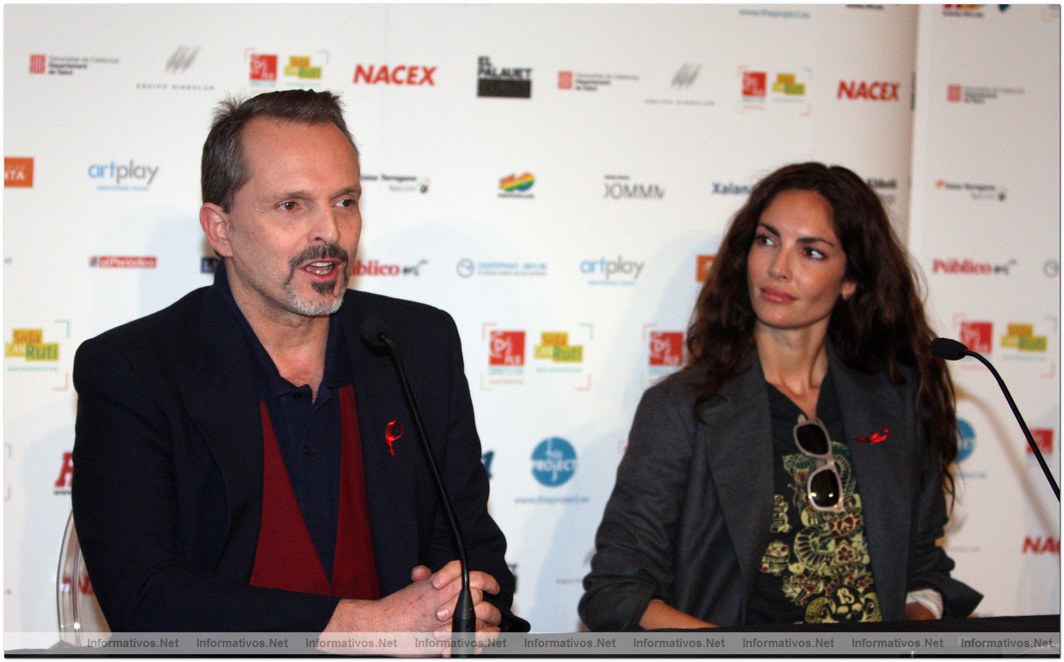 Concierto benfico "Demos la cara por el sida", promovido por la Fundacin Lucha contra el Sida: Miguel Bos y la modelo Eugenia Silva