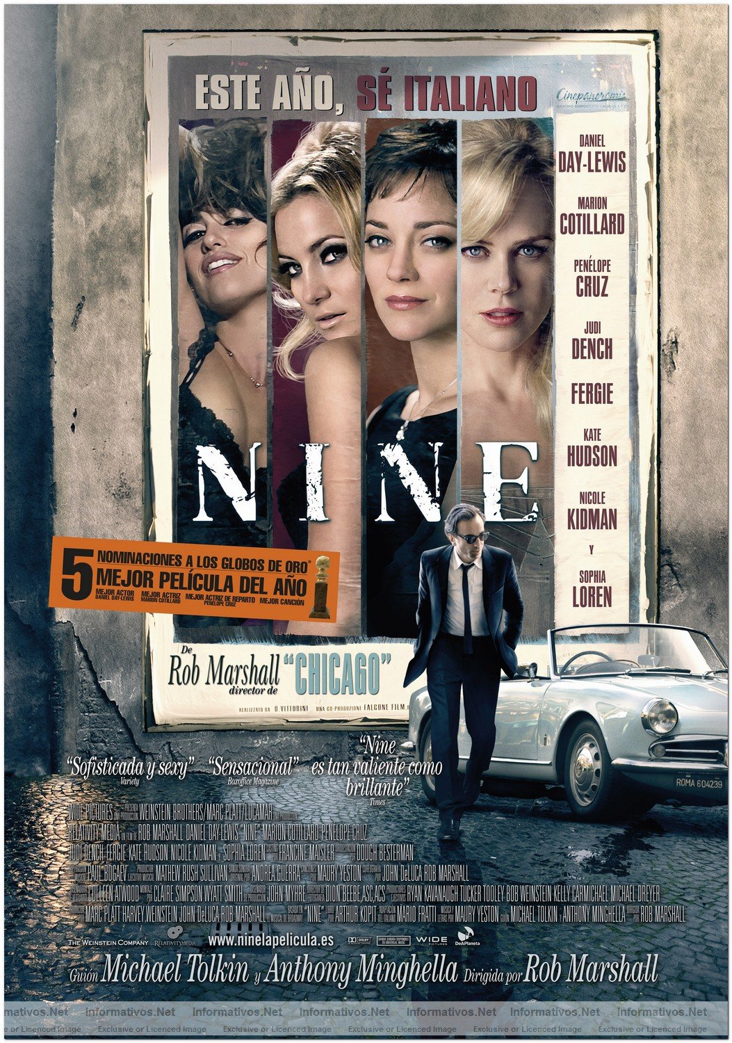 Cartel de "Nine" estreno en Espaa el 22 de Enero.