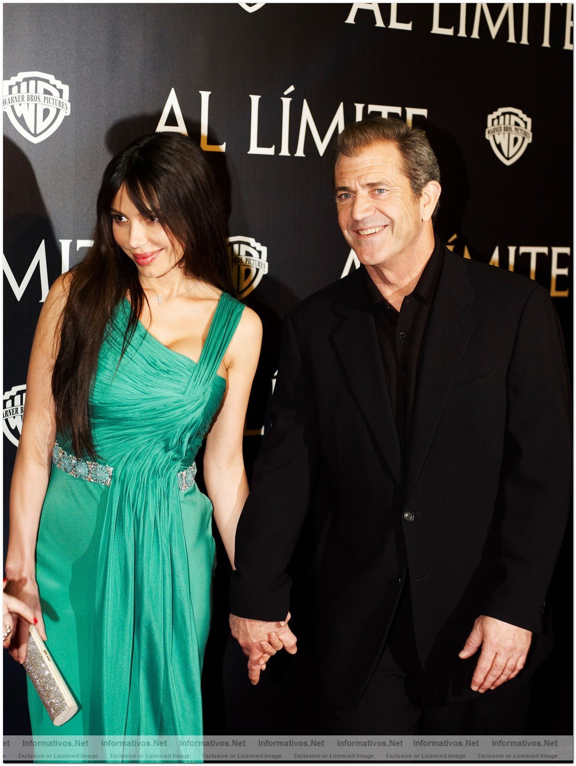 MEL GIBSON y OKSANA GRIGORIEVA en la presentacin en Madrid de "Al Lmite"