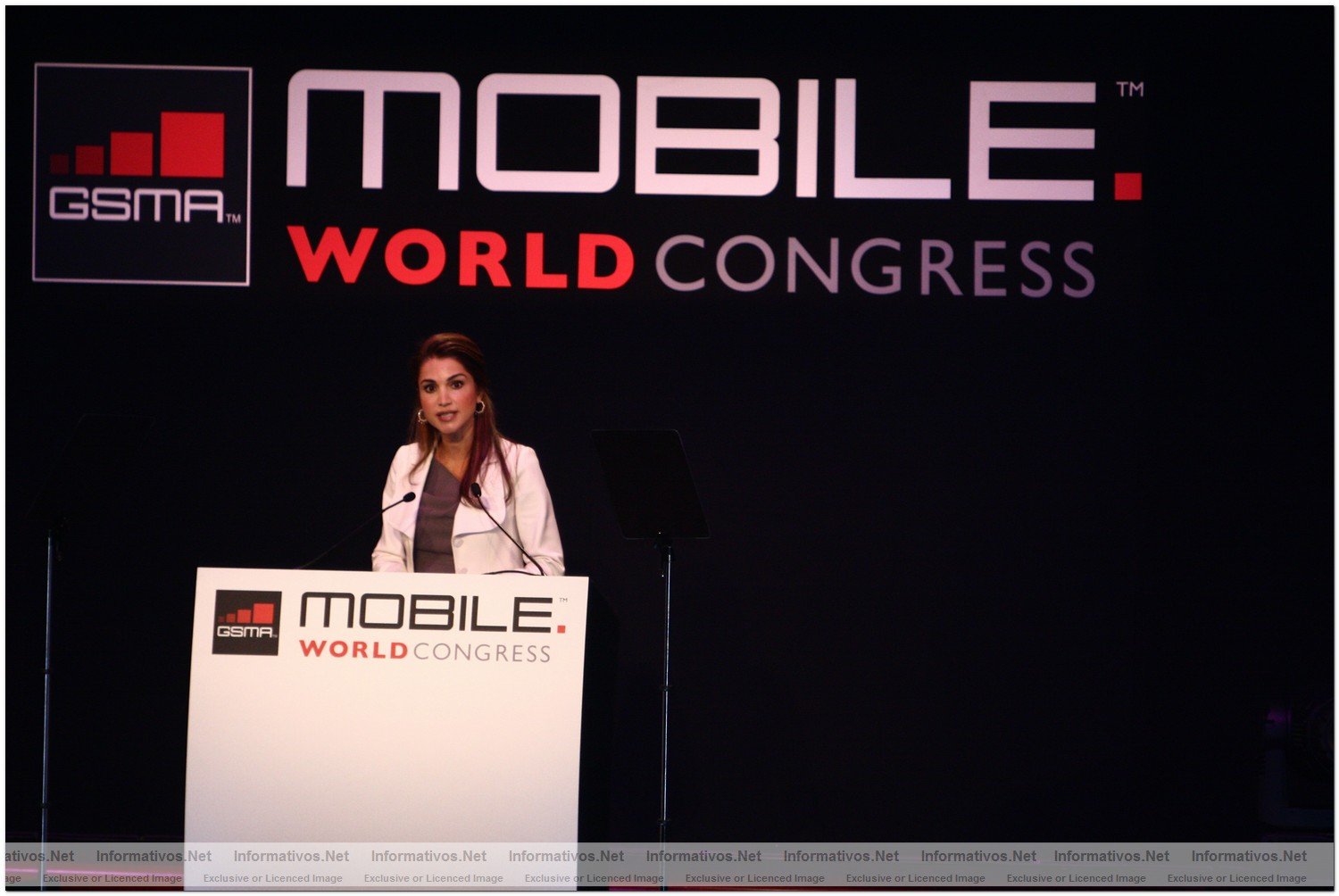 BCN17FEB010.- Barcelona Mobile World Congress. Rania de Jordania, esposa del rey Abdal