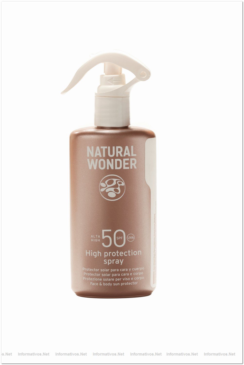 High Protection Spray SPF 50; alta proteccin solar para rostro y cuerpo especial para pieles sensibles, resistente al agua. Hidratacin intensa. Apto para la proteccin de pieles infantiles. Enriquecida con extracto de uva blanca y t verde: antioxidantes y antiradicales libres, accin anti-envejecimiento. Nuevo formato con pistola pulverizadora para una aplicacin ms homognea y sencilla.