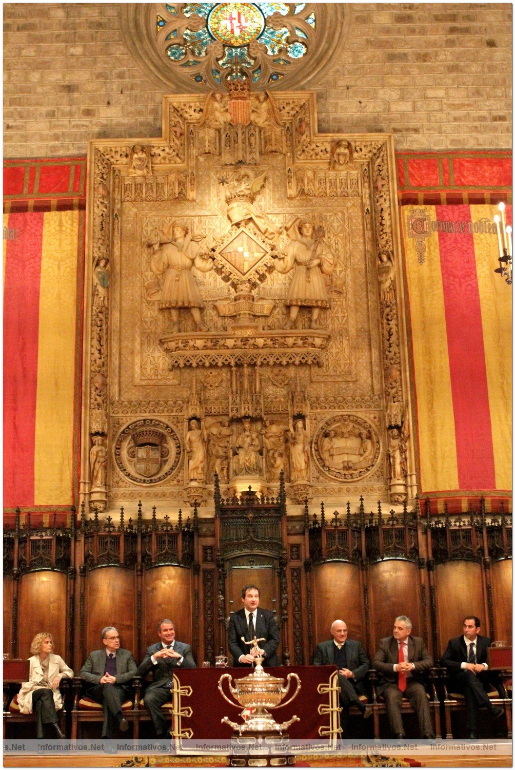 Presentacin del Barcelona Open BancoSabadell 58 Trofeo Conde de God: Anna Pruna, Pere Alcober, Albert Agust, Jordi Hereu, Jos Oliu, Jos Luis Escauela y Albert Costa.