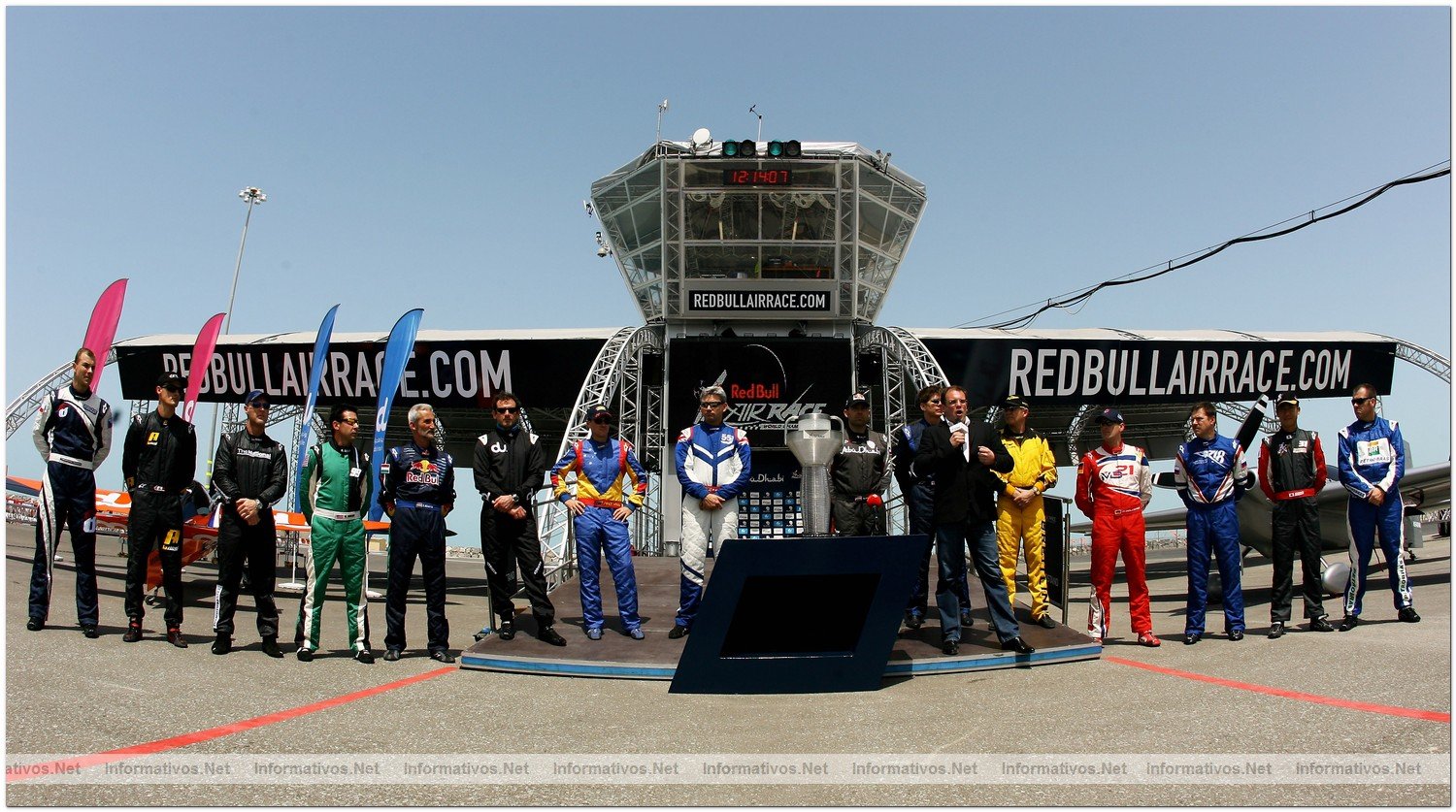 CEO of the Red Bull Air race, Bernd Loid speaks in front of the pilots at the official Opening of the Race Airport during the Abu Dhabi Red Bull Air Race fly in and Calibration day on March 23, 2010 in Abu Dhabi, United Arab Emirates.
