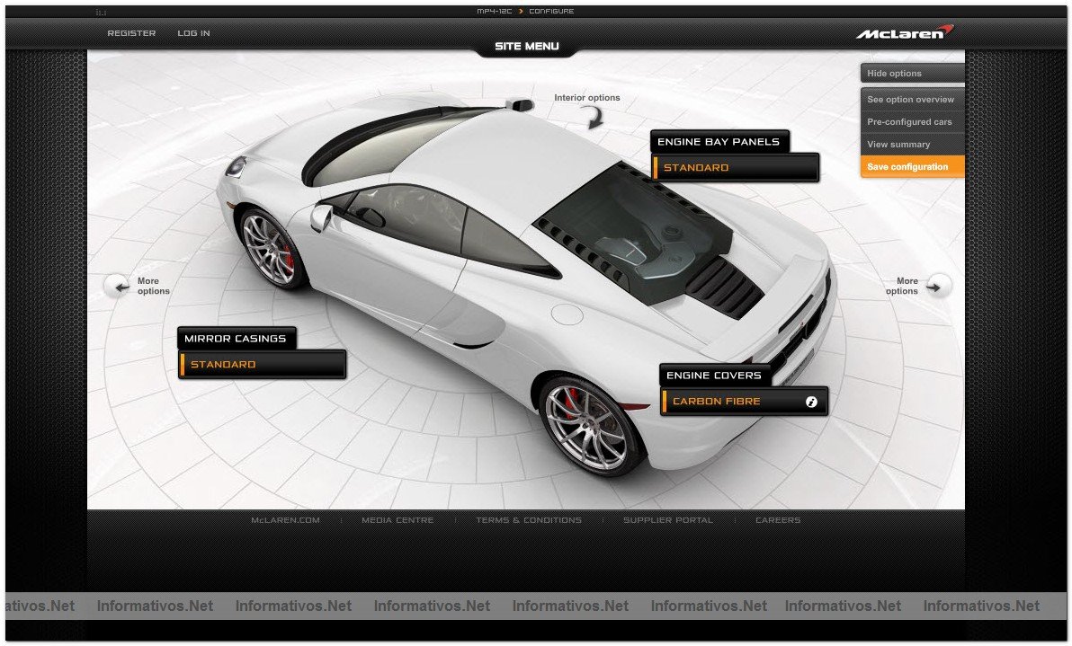 McLaren presenta su configurador online para el MP4-12C, disponible en www.mclarenautomotive.com