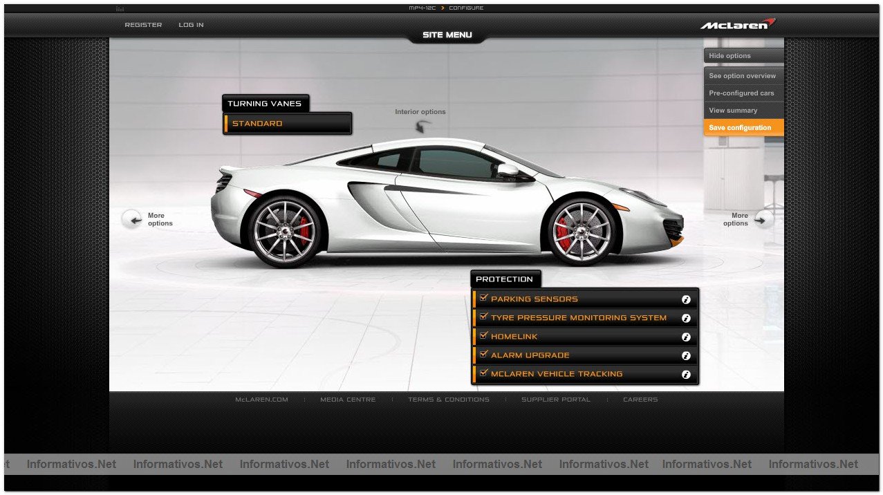 McLaren presenta su configurador online para el MP4-12C, disponible en www.mclarenautomotive.com