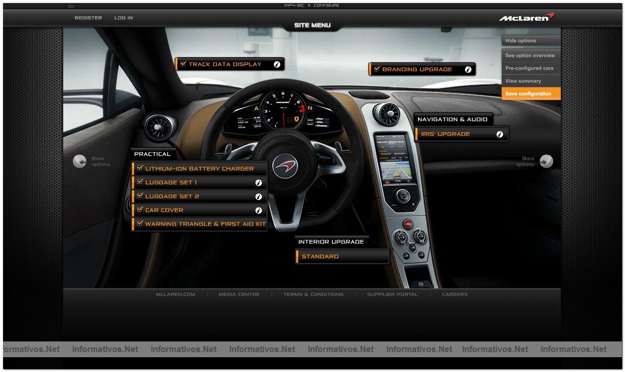 McLaren presenta su configurador online para el MP4-12C, disponible en www.mclarenautomotive.com