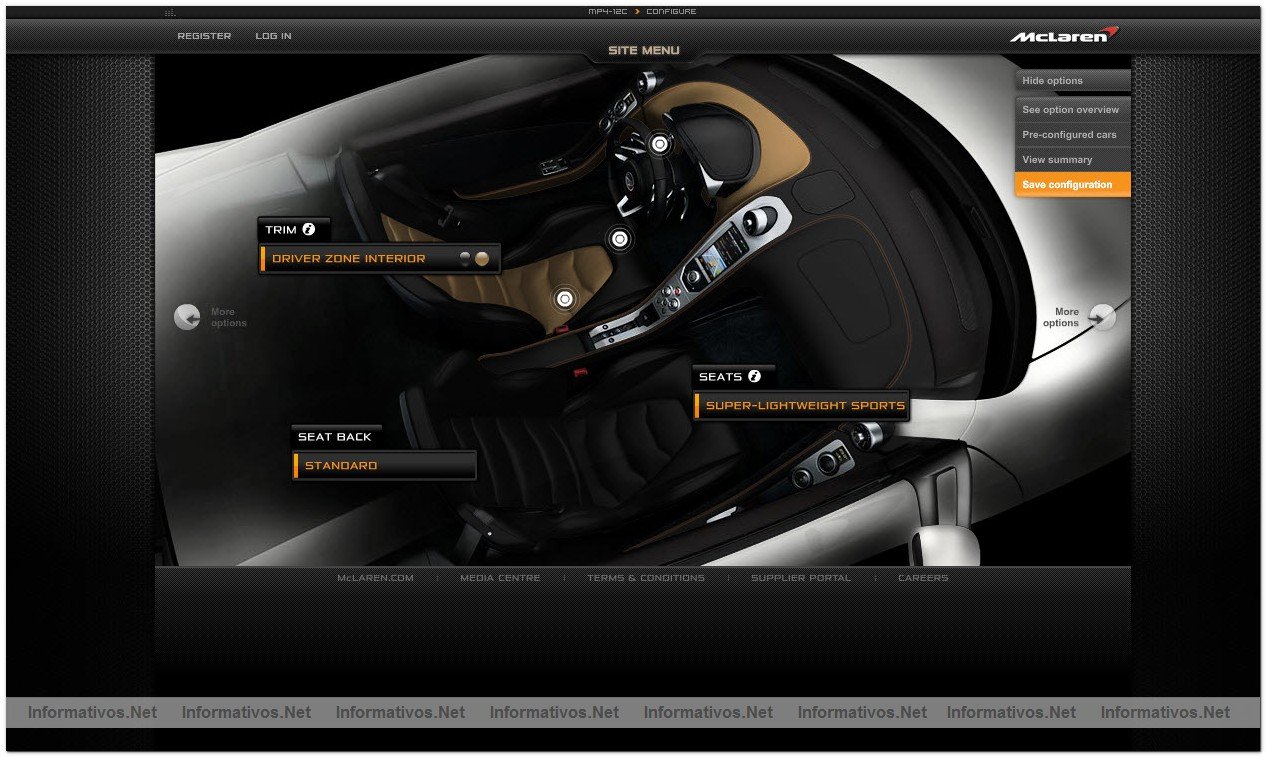 McLaren presenta su configurador online para el MP4-12C, disponible en www.mclarenautomotive.com