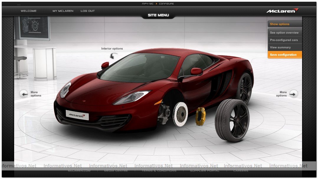 McLaren presenta su configurador online para el MP4-12C, disponible en www.mclarenautomotive.com