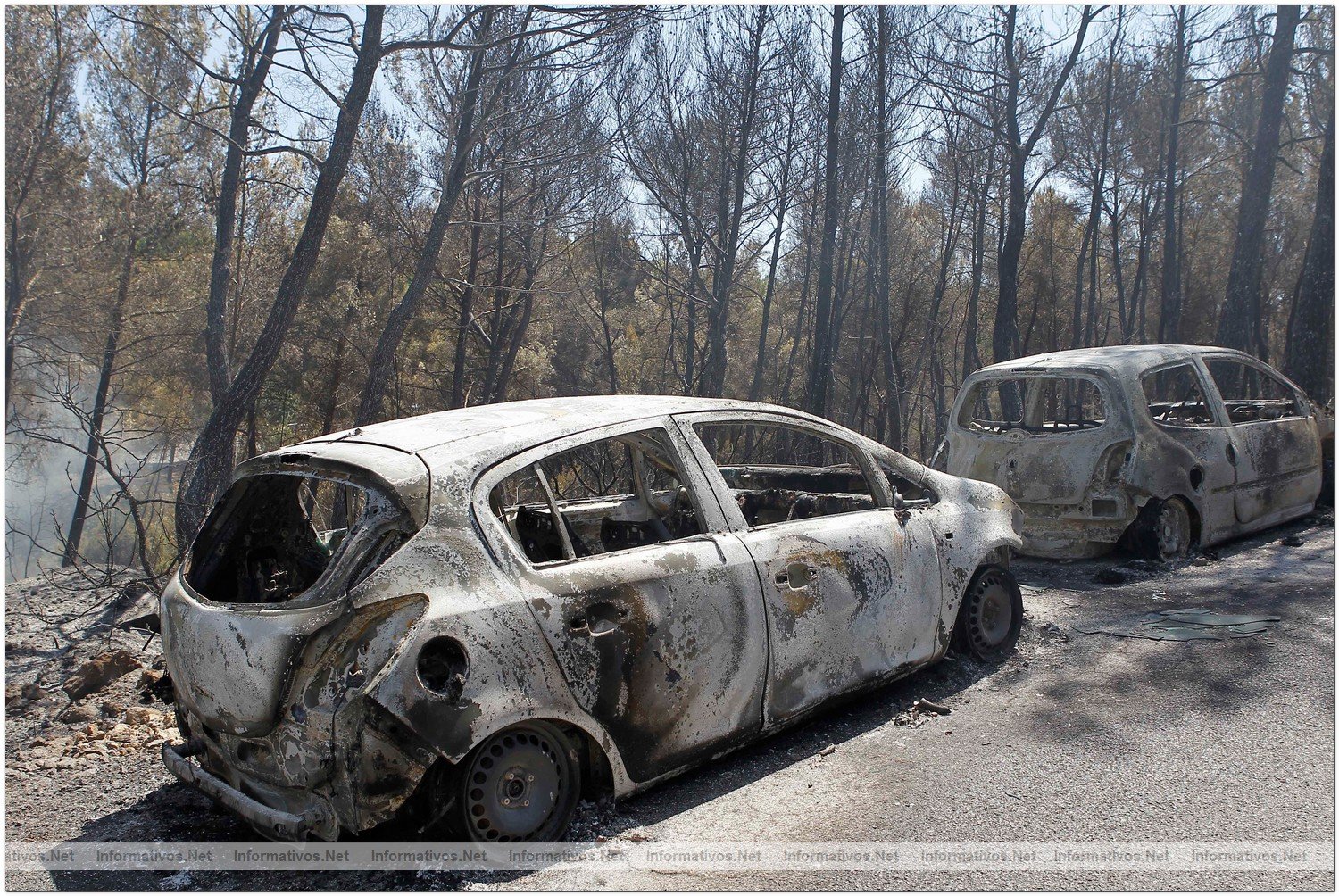 23 Agosto 2010.- Foto del incendio en Cala Benirras, Ibiza, donde han ardido 150 hectreas.