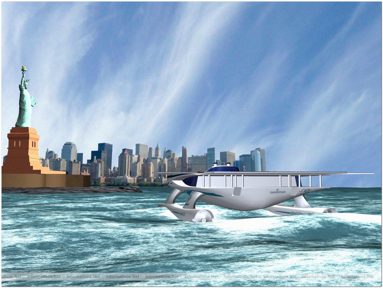 Maqueta del MS T�RANOR PlanetSolar, el mayor barco solar del mundo