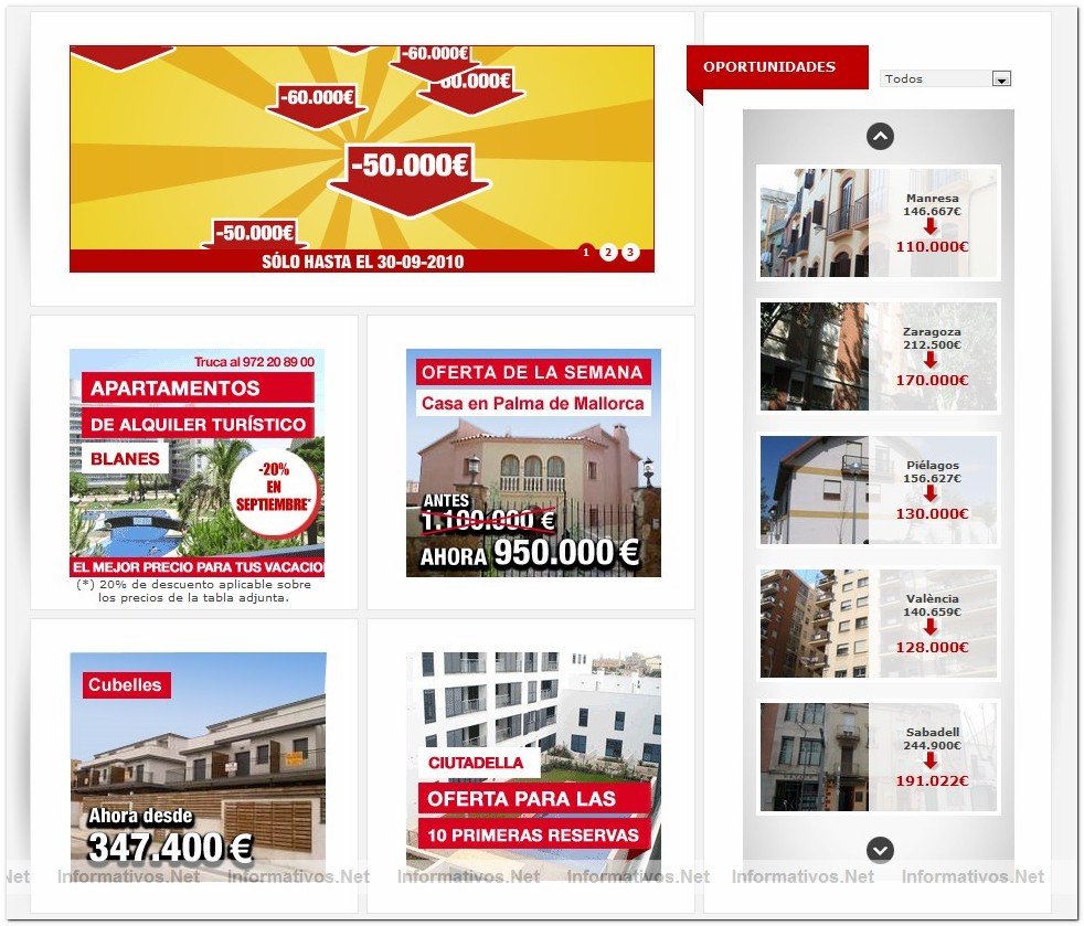Oferta de pisos de la inmobiliaria de Caixa Catalua