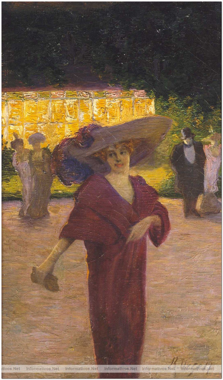 34 del Saln de Arte y Antigedades de Barcelona: 16-24 Octubre 2010. URGELL, Ricardo. 1900. Soir d't au Champs Elyses