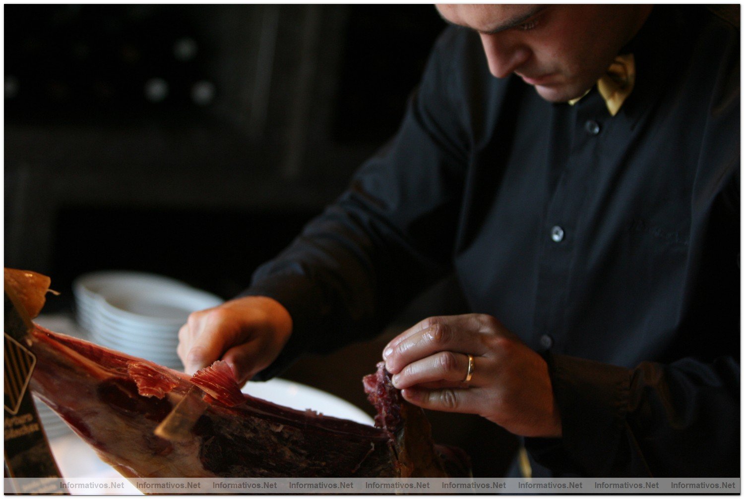 BCN07OCT010.- Presentacin del Jamn Ibrico Puro de Bellota Arturo Snchez Premium  Reserva de 2005