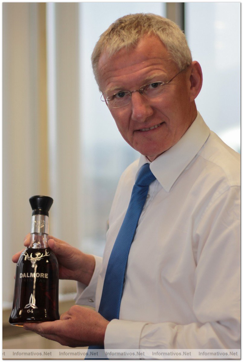 John Beard, CEO of Whyte & Mackay which owns The Dalmore brand, pictured with the world's first bottle of whisky to sell for 100,000.
