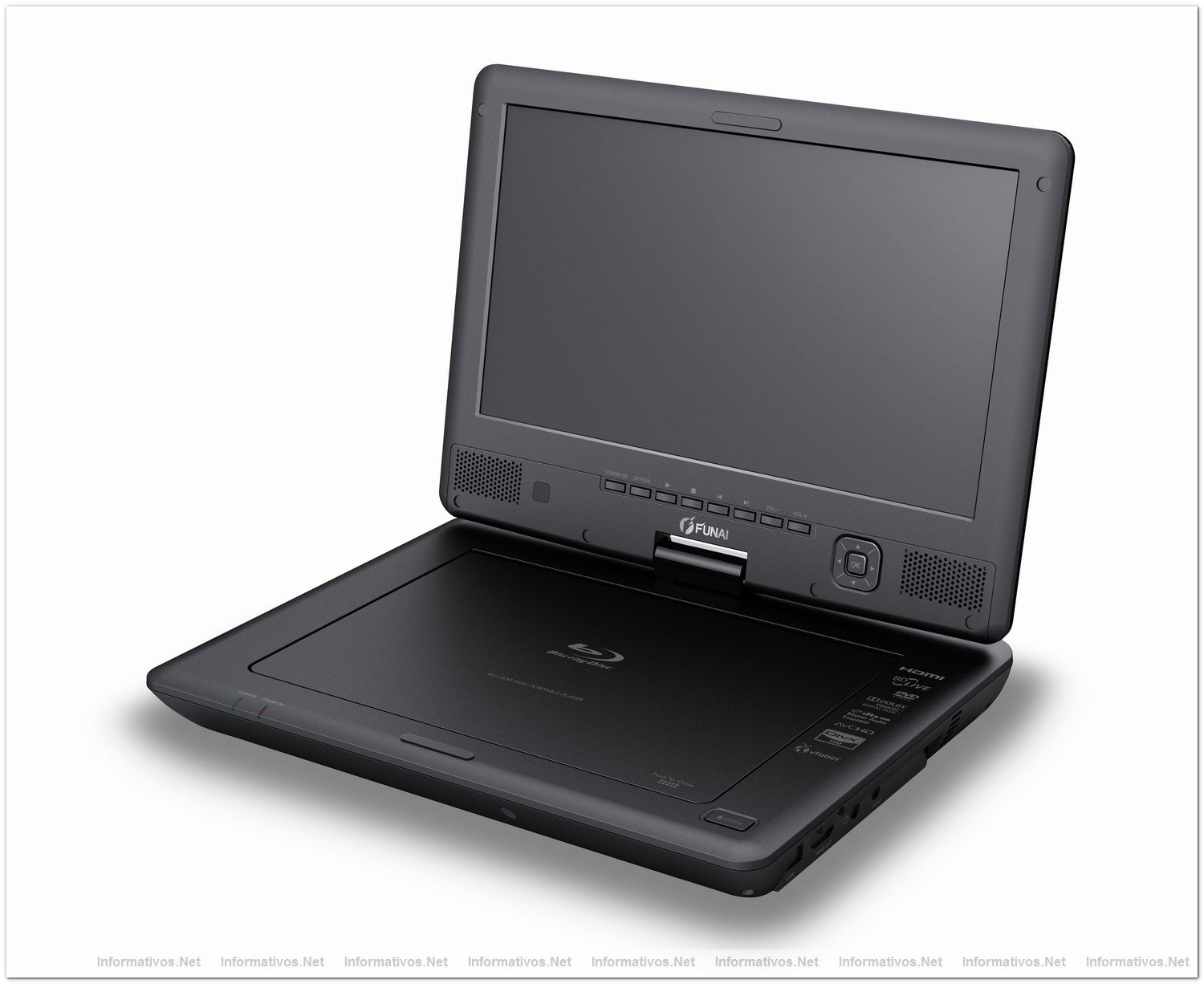 Reproductor porttil Blu-ray PB1-M200 con pantalla LCD de 10,1'' (25cm) que gira 180 y  una resolucin de 1024x600.
