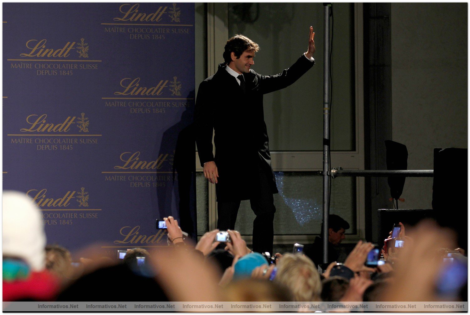 Roger Federer a su llegada al acto del encendido de las luces de Navidad Lindt