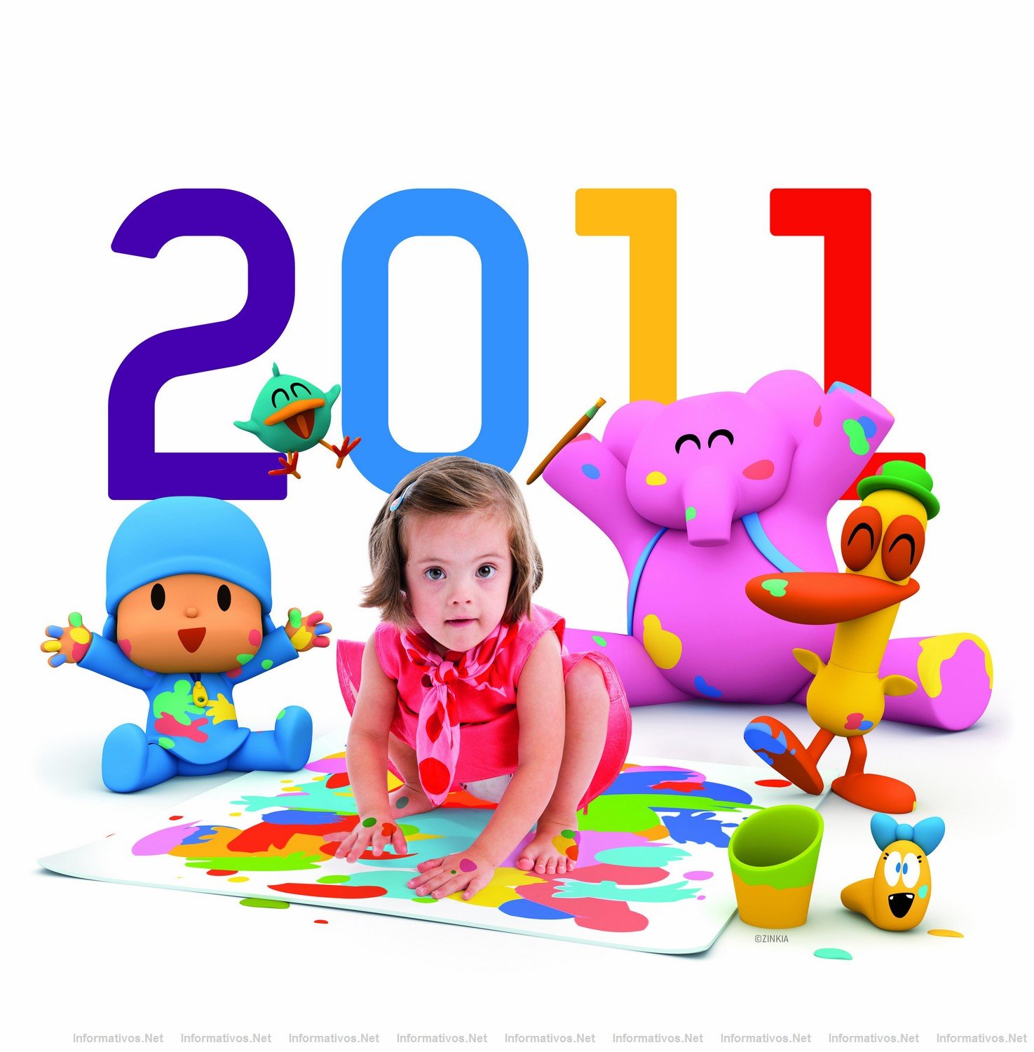 Jimena y Pocoyo con sus amigos (fotografiado por Omar Ayyashi)