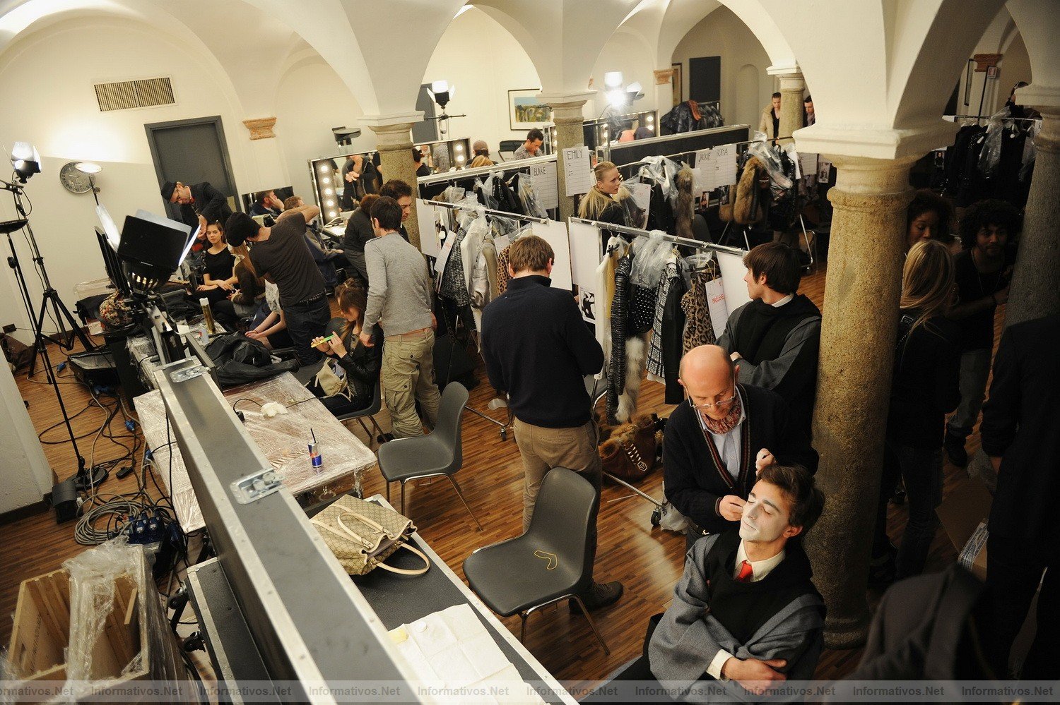 MILAN, ITALY - FEBRUARY 26:  Philipp Plein's creations are displayed at the backstage of the Philipp Plein fashion show as part of  Milan Fashion Week Womenswear Autumn/Winter 2011  on February 26, 2011 in Milan, Italy.  (Photo by Stefania D'Alessandro/Getty Images)